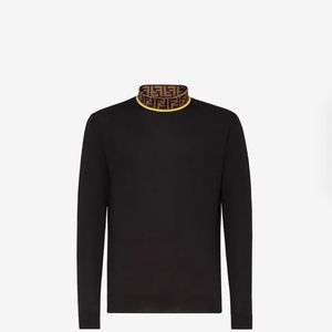 BLACK WOOL FENDI FOREVER SWEATER